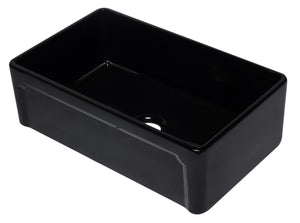 ALFI brand AB3320SB-BG 33 inch Black Reversible Single Fireclay Farmhouse Kitchen Sink