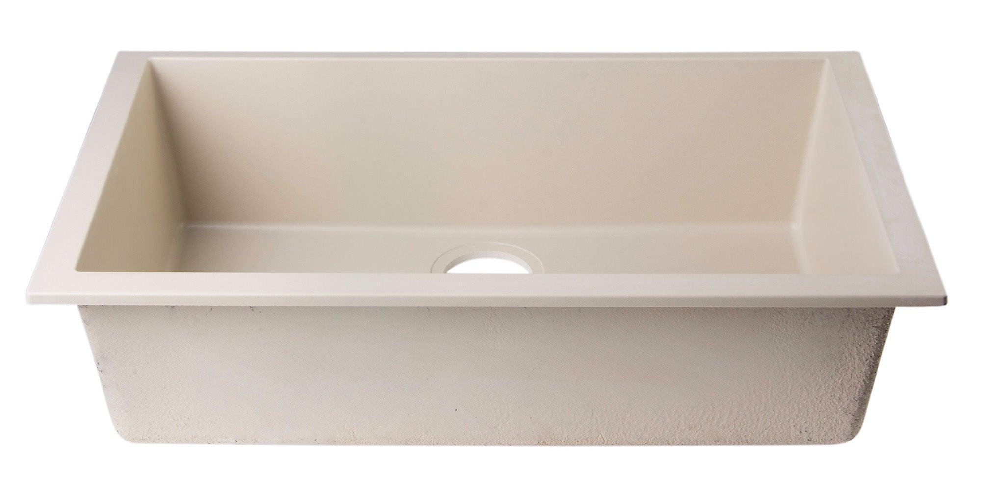 ALFI brand AB3020UM-B Biscuit 30" Undermount Single Bowl Granite Composite Kitchen Sink