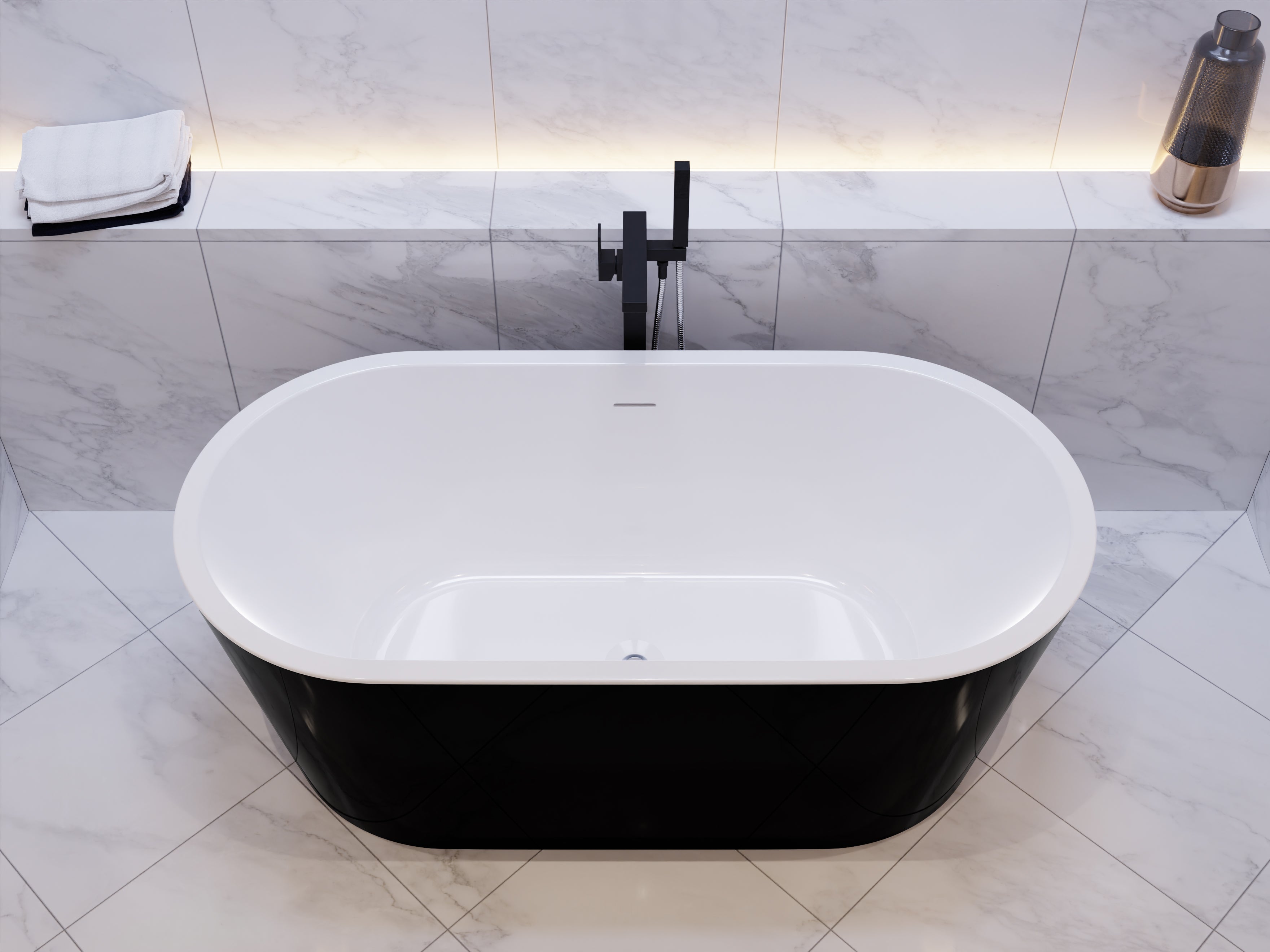 Chand 67 in. Acrylic Flatbottom Freestanding Bathtub