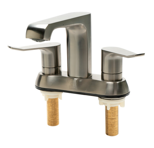 ALFI brand AB1493-BN Brushed Nickel Two-Handle 4'' Centerset Bathroom Faucet