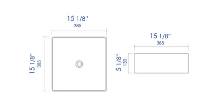 ALFI brand ABC903-W White 16" Modern Square Above Mount Ceramic Sink