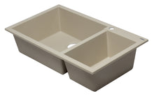 Load image into Gallery viewer, ALFI brand AB3319DI-B Biscuit 34&quot; Double Bowl Drop In Granite Composite Kitchen Sink