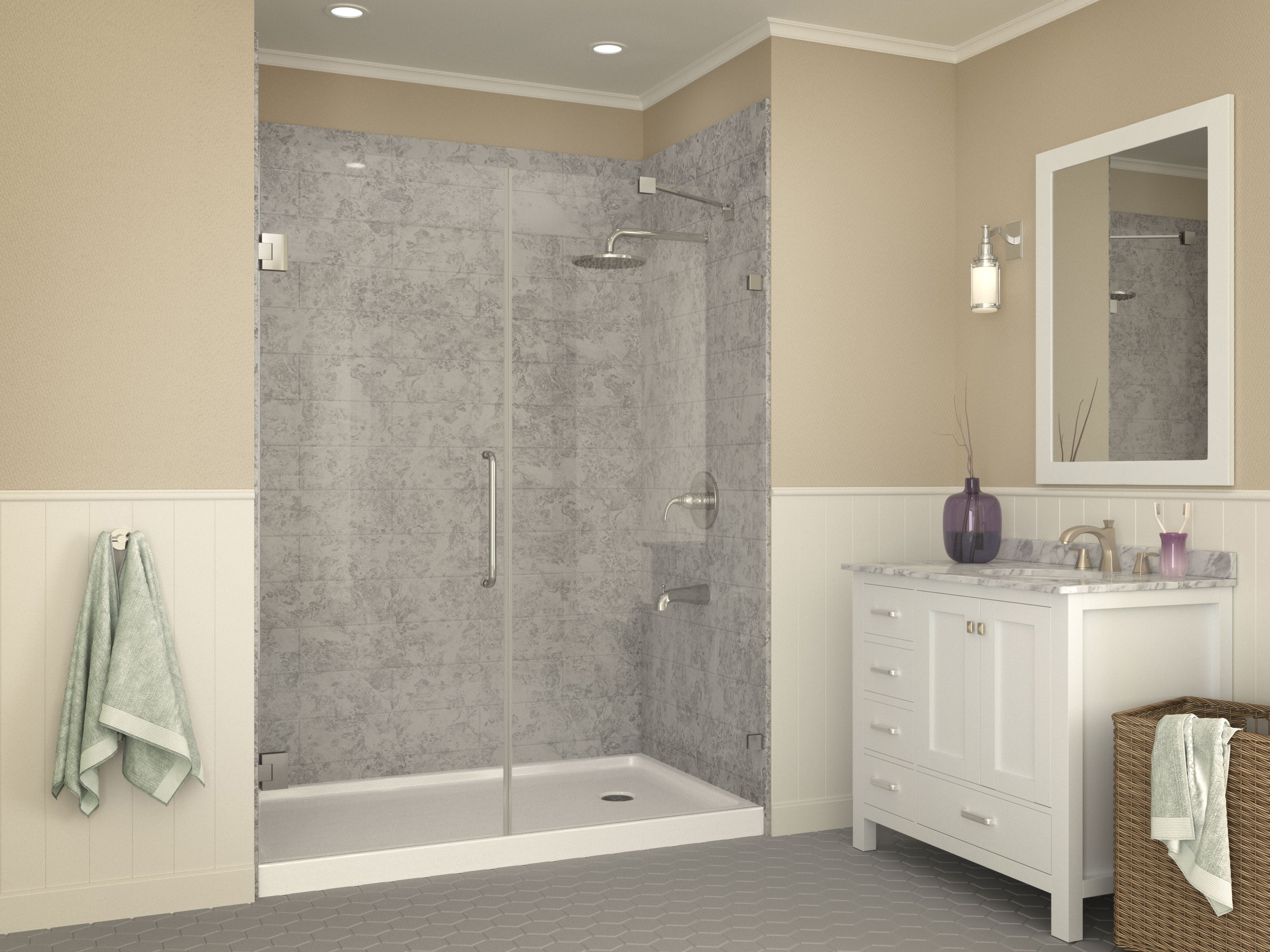 Colossi Series 36 in. x 60 in. Single Threshold Shower Base in White