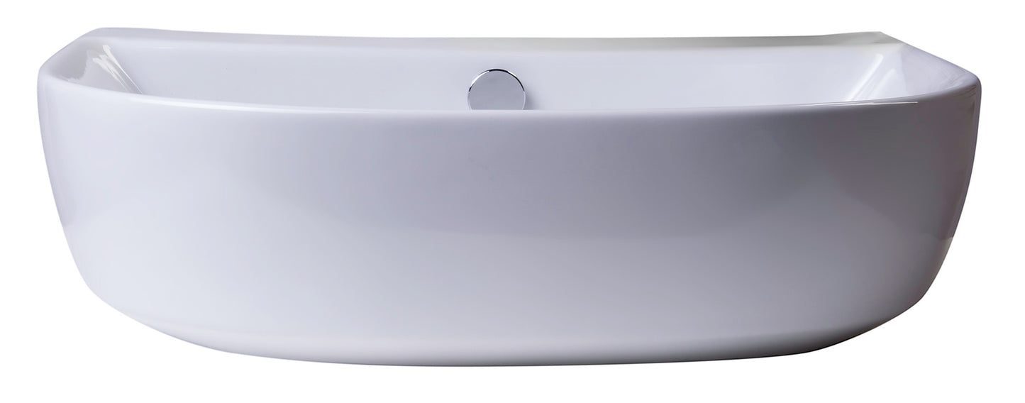 ALFI brand AB110  20" White D-Bowl Porcelain Wall Mounted Bath Sink