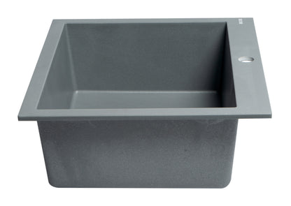 ALFI brand AB2420DI-T Titanium 24" Drop-In Single Bowl Granite Composite Kitchen Sink