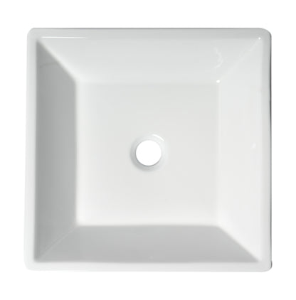 ALFI brand ABC912 White 17" Square Above Mount Ceramic Sink