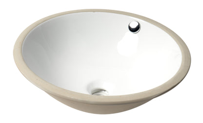 ALFI brand ABC601 White 17" Round Undermount Ceramic Sink