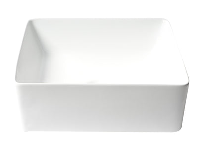 ALFI brand ABC903-W White 16" Modern Square Above Mount Ceramic Sink