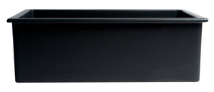 ALFI brand AB3018UD-BM Black Matte 30" x 18" Fireclay Undermount / Drop In Fireclay Kitchen Sink
