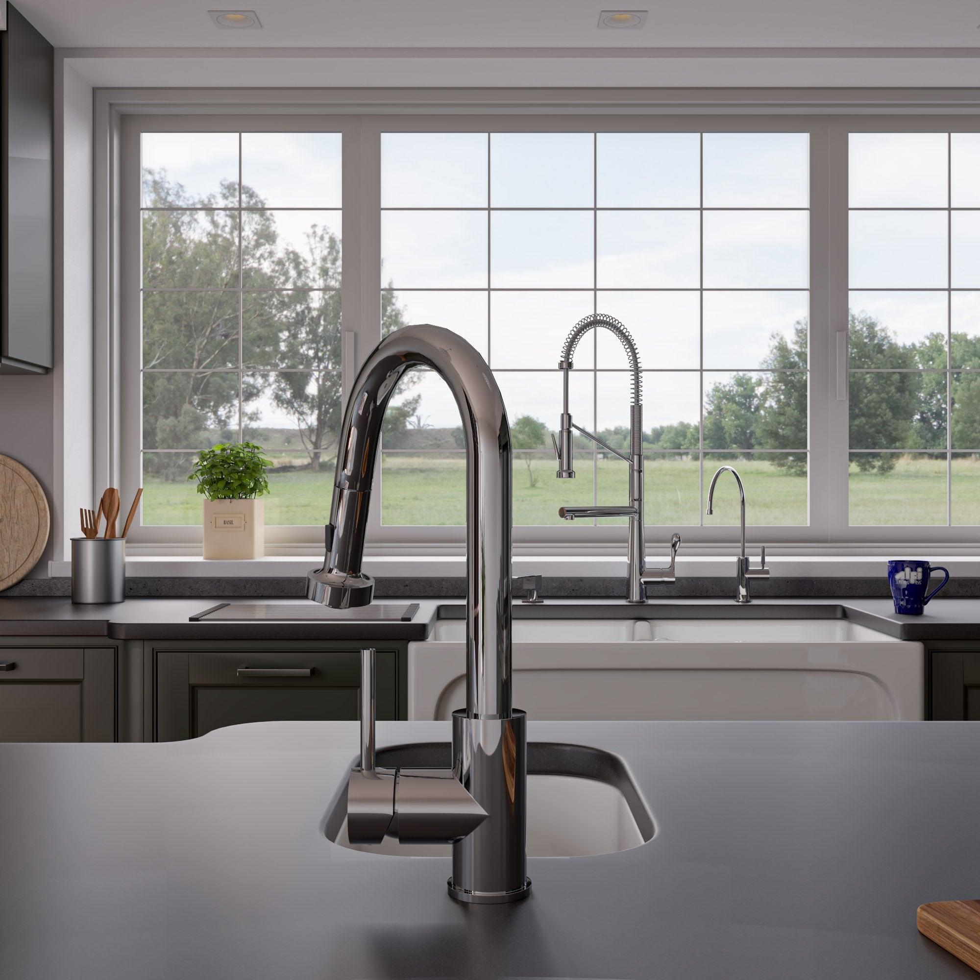 ALFI brand AB3918ARCH-W  39" White Arched Apron Thick Wall Fireclay Double Bowl Farm Sink