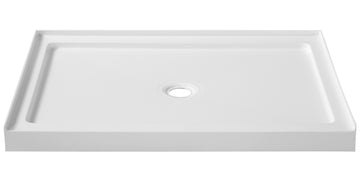 Fissure Series 36 in. x 48 in. Single Threshold Shower Base in White