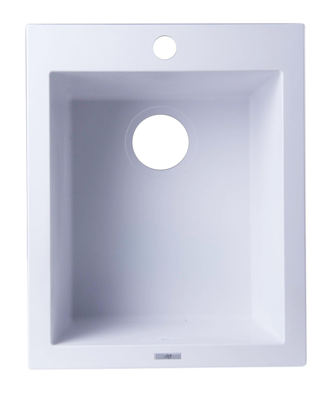 ALFI brand AB1720DI-W White 17" Drop-In Rectangular Granite Composite Kitchen Prep Sink