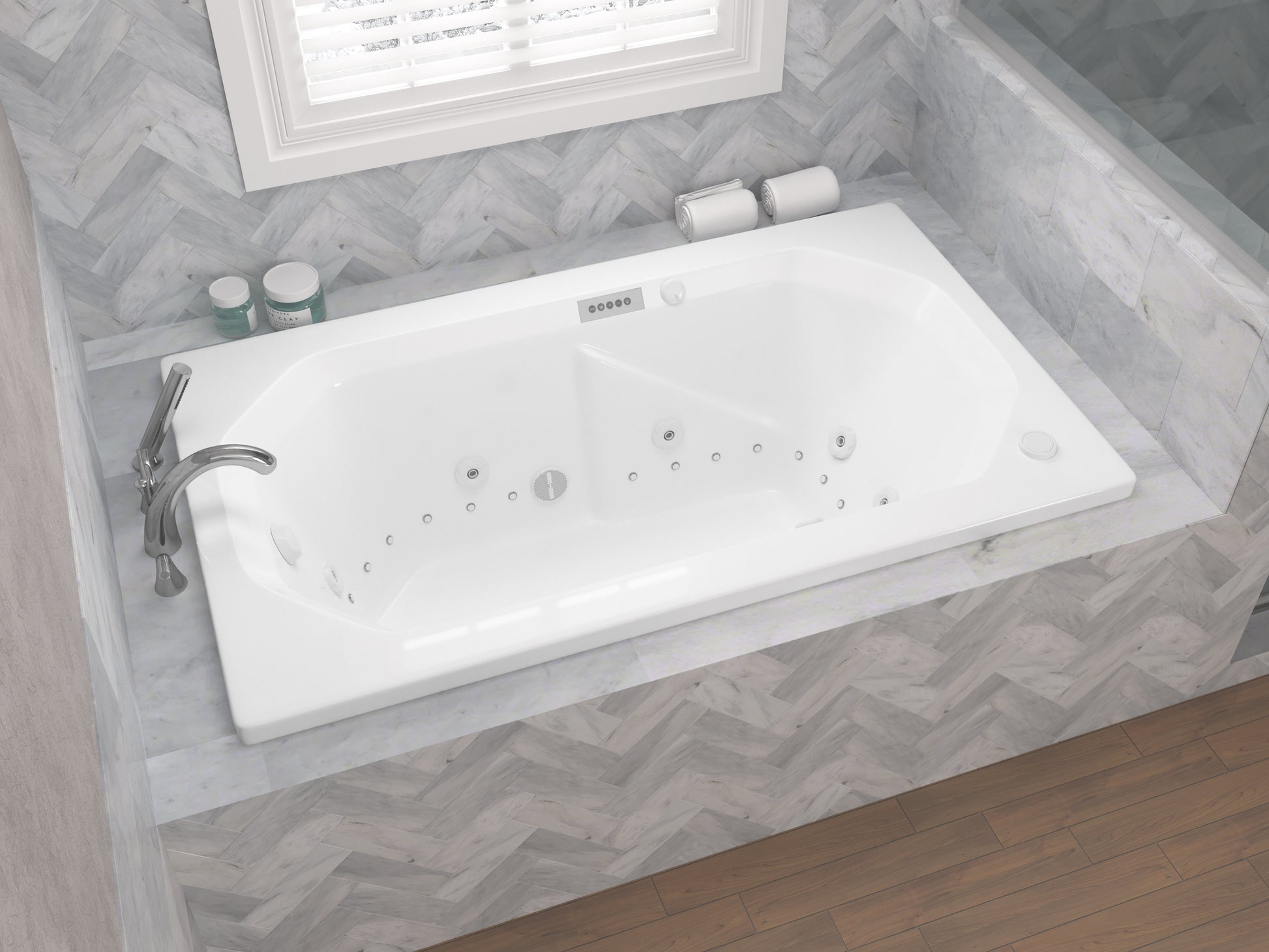 Atlantis Whirlpools Mirage Deluxe Series 35.875 x 59.625in. Air and Whirlpool Jetted Bathtub in White