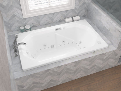 Atlantis Whirlpools Mirage Deluxe Series 35.875 x 59.625in. Air and Whirlpool Jetted Bathtub in White