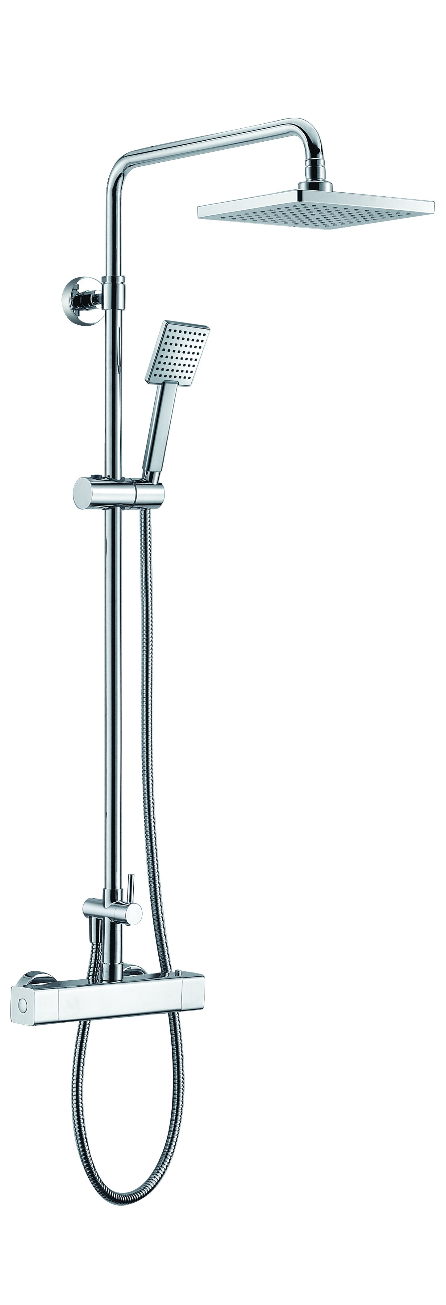 ALFI brand AB2862-PC Polished Chrome Square Style Thermostatic Exposed Shower Set