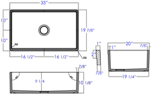 Load image into Gallery viewer, ALFI brand AB532-W 33&quot; White Single Bowl Fluted Apron Fireclay Farm Sink