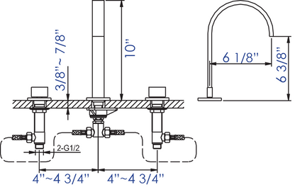 ALFI brand AB1336-BN Brushed Nickel Gooseneck Widespread Bathroom Faucet