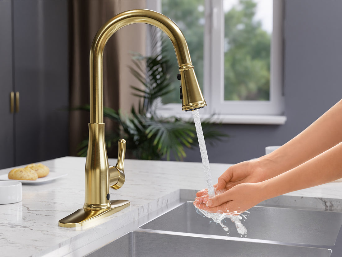 Sifo Hands Free Touchless 1-Handle Pull-Down Sprayer Kitchen Faucet with Motion Sense and Fan Sprayer