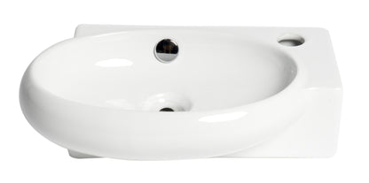 ALFI brand ABC117 White 17" Small Wall Mounted Ceramic Sink with Faucet Hole