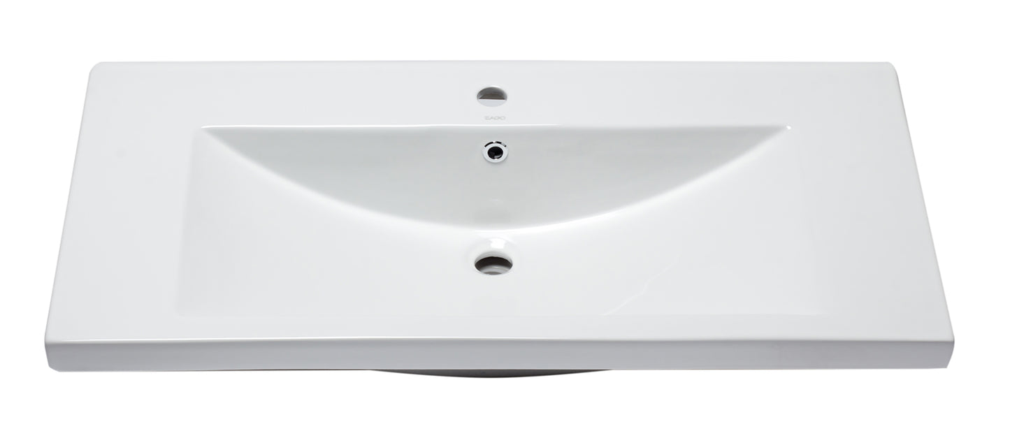 EAGO BH002 White Ceramic 40"x19" Rectangular Drop In Sink