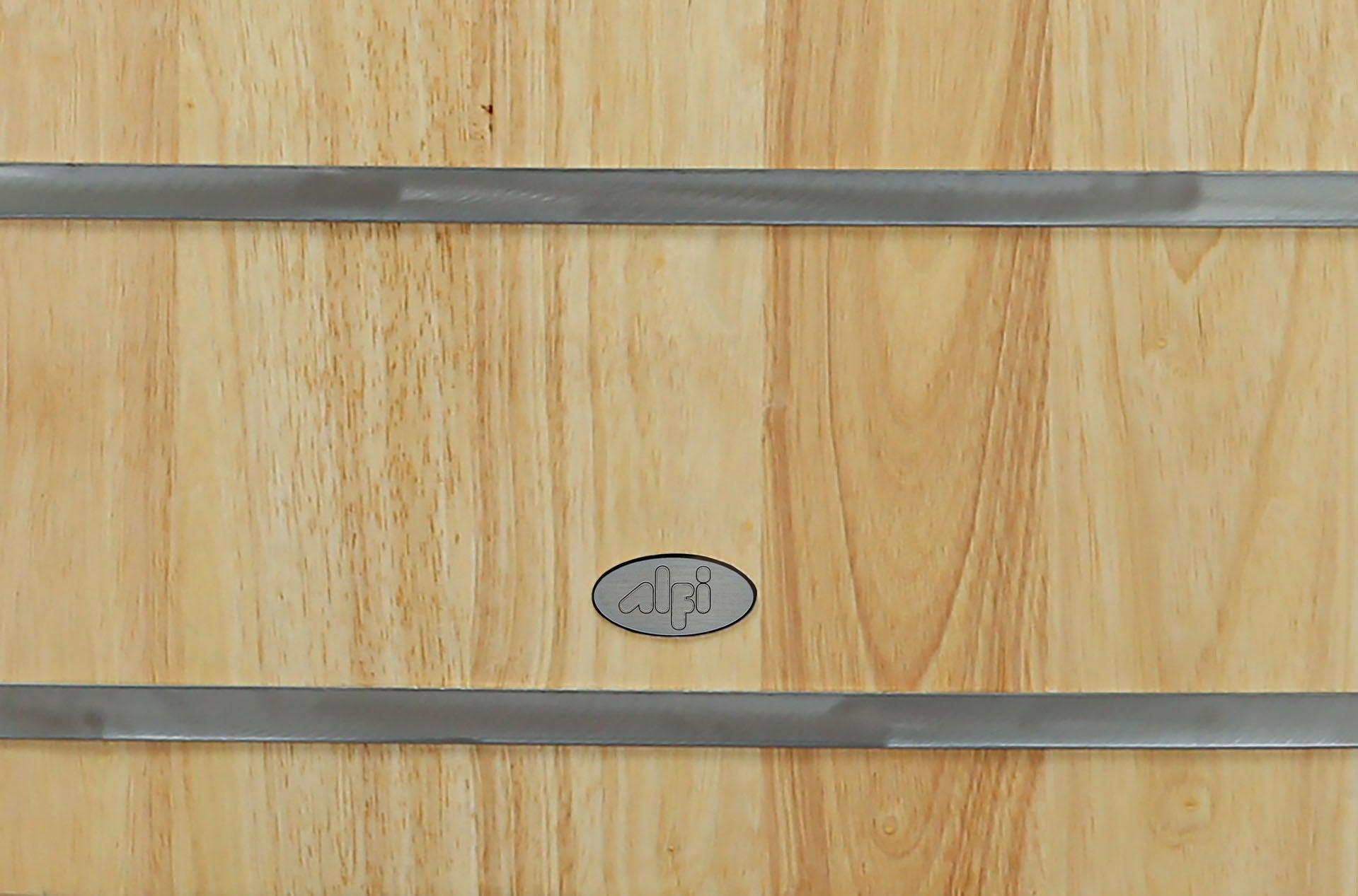 ALFI brand AB1163 61" Free Standing Wooden Bathtub with Cushion Headrest