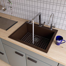 Load image into Gallery viewer, ALFI brand AB2420DI-C Chocolate 24&quot; Drop-In Single Bowl Granite Composite Kitchen Sink