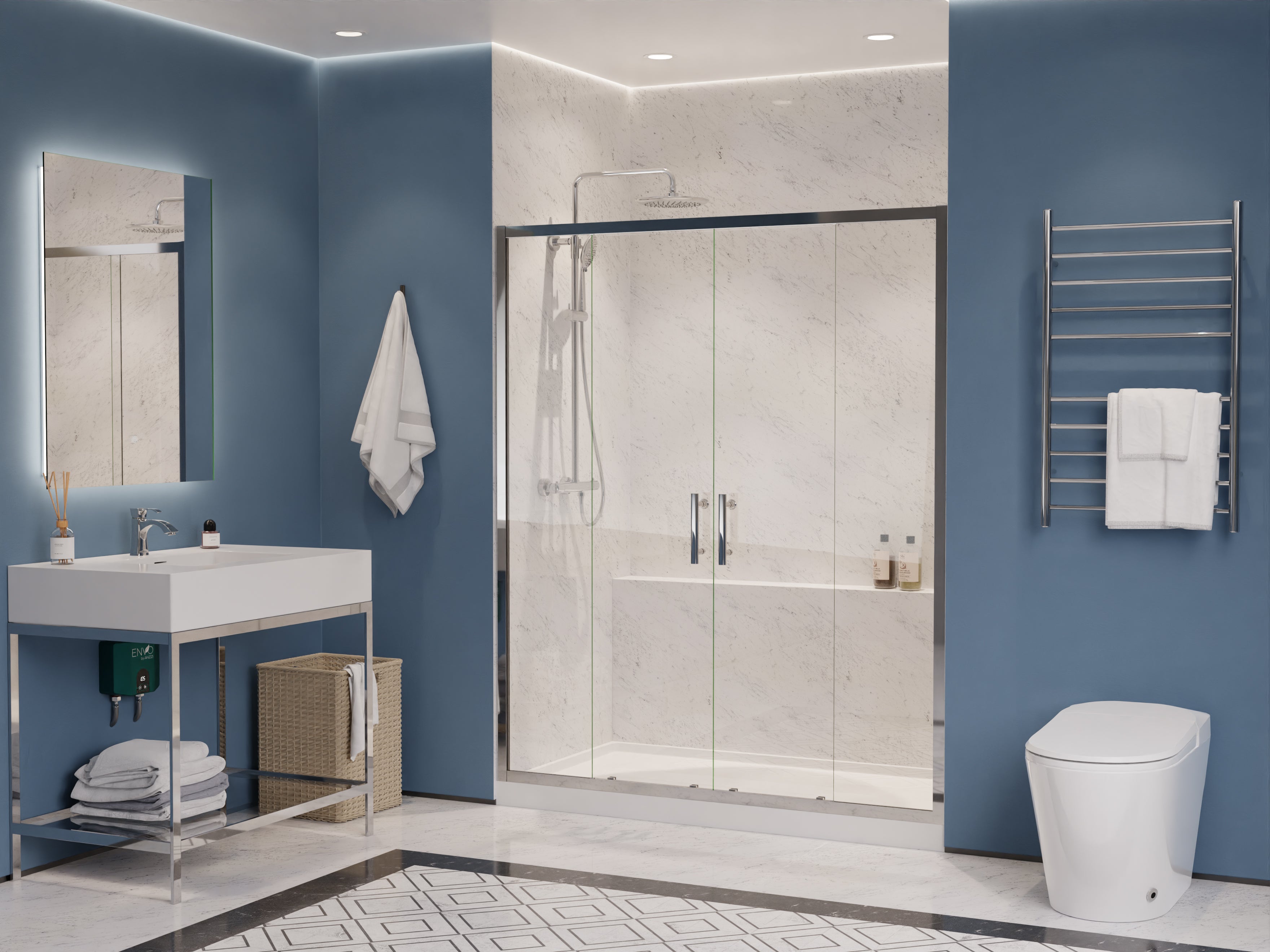 ANZZI Enchant 70-in. x 60.4-in. Framed Sliding Shower Door