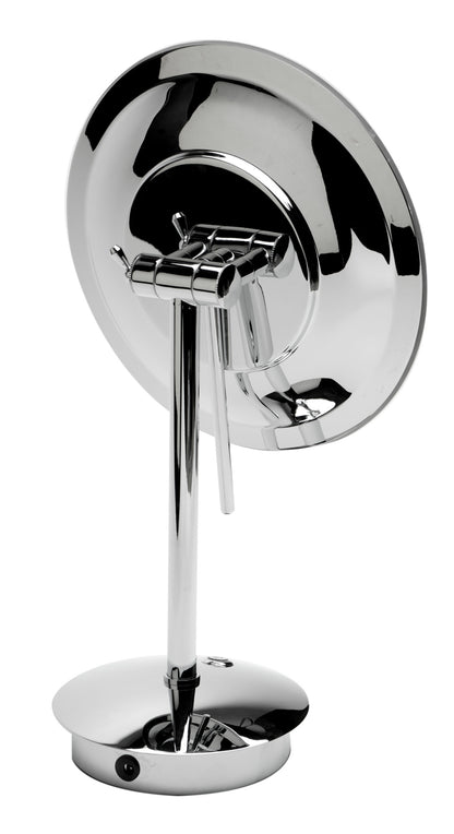 ALFI brand ABM9FLED-PC Polished Chrome Tabletop Round 9" 5x Magnifying Cosmetic Mirror with Light