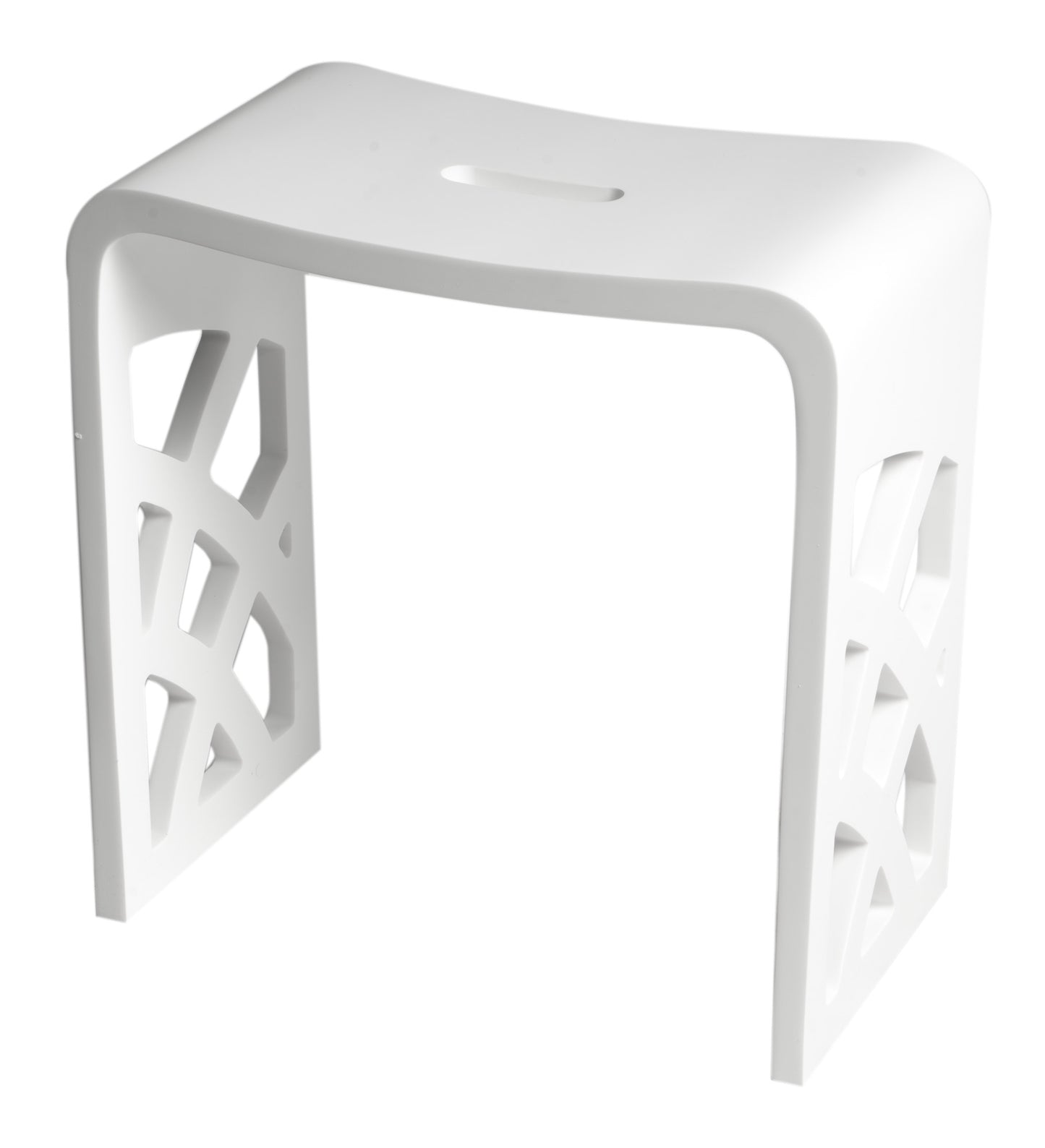 ALFI brand ABST88 Designer White Matte Solid Surface Resin Bathroom / Shower Stool