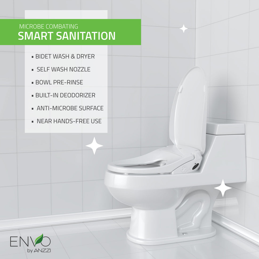 Dive Smart Electric Bidet Toilet Seat with Remote Control, Heated Seat, Air Purifier, and Deodorizer