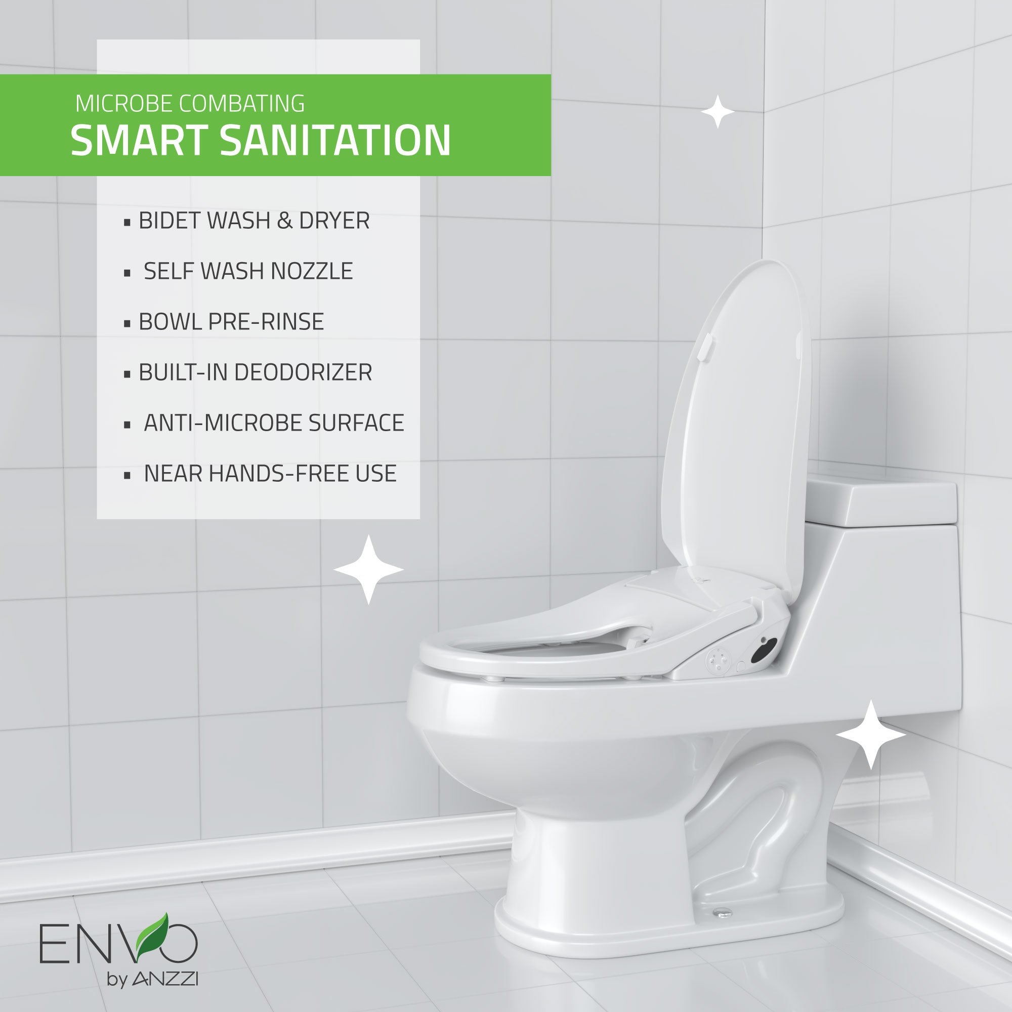 Dive Smart Electric Bidet Toilet Seat with Remote Control, Heated Seat, Air Purifier, and Deodorizer