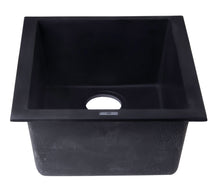 Load image into Gallery viewer, ALFI brand AB1720UM-BLA Black 17&quot; Undermount Rectangular Granite Composite Kitchen Prep Sink