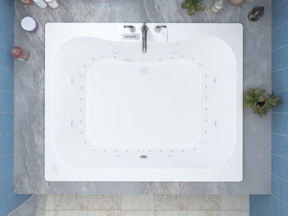 Atlantis Whirlpools Neptune Deluxe Series 47.25 x 59.5in. Air and Whirlpool Jetted Bathtub in White