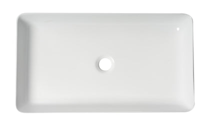 ALFI brand ABC902-W White 24" Modern Rectangular Above Mount Ceramic Sink