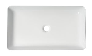 ALFI brand ABC902-W White 24" Modern Rectangular Above Mount Ceramic Sink