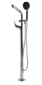 ALFI brand AB2758-PC Polished Chrome Floor Mounted Tub Filler + Mixer /w additional Hand Held Shower Head