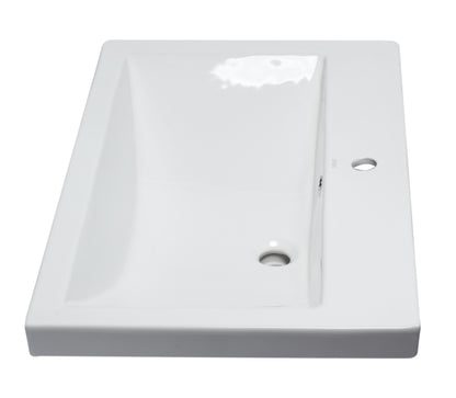 EAGO BH001 White Ceramic 32"x19" Rectangular Drop In Sink