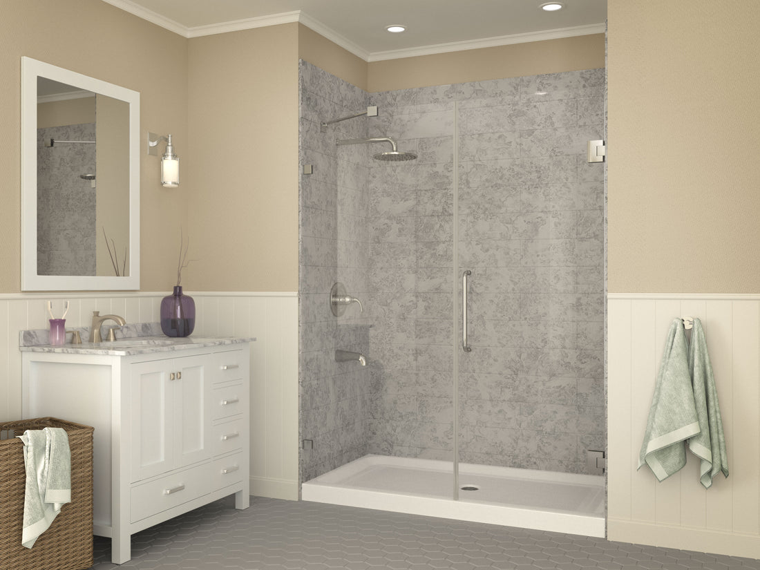 Tier 32 x 60 in. Center Drain Single Threshold Shower Base in White