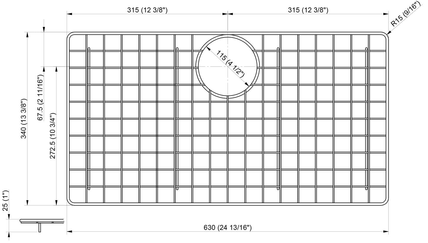 ALFI brand ABGR3020 Stainless Steel Grid for AB3020DI and AB3020UM