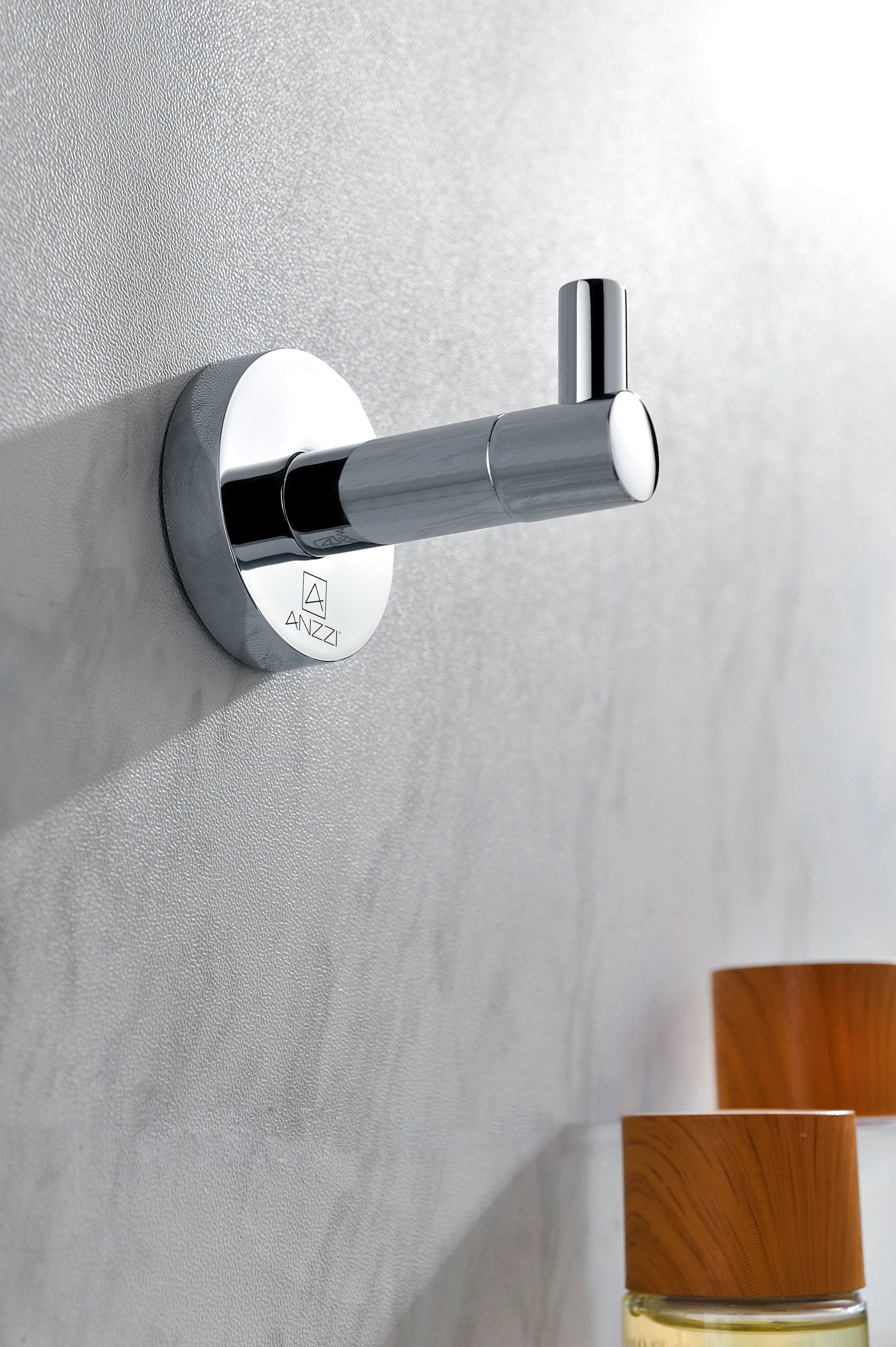 Caster Series Robe Hook in polished chrome or Brushed Nickel