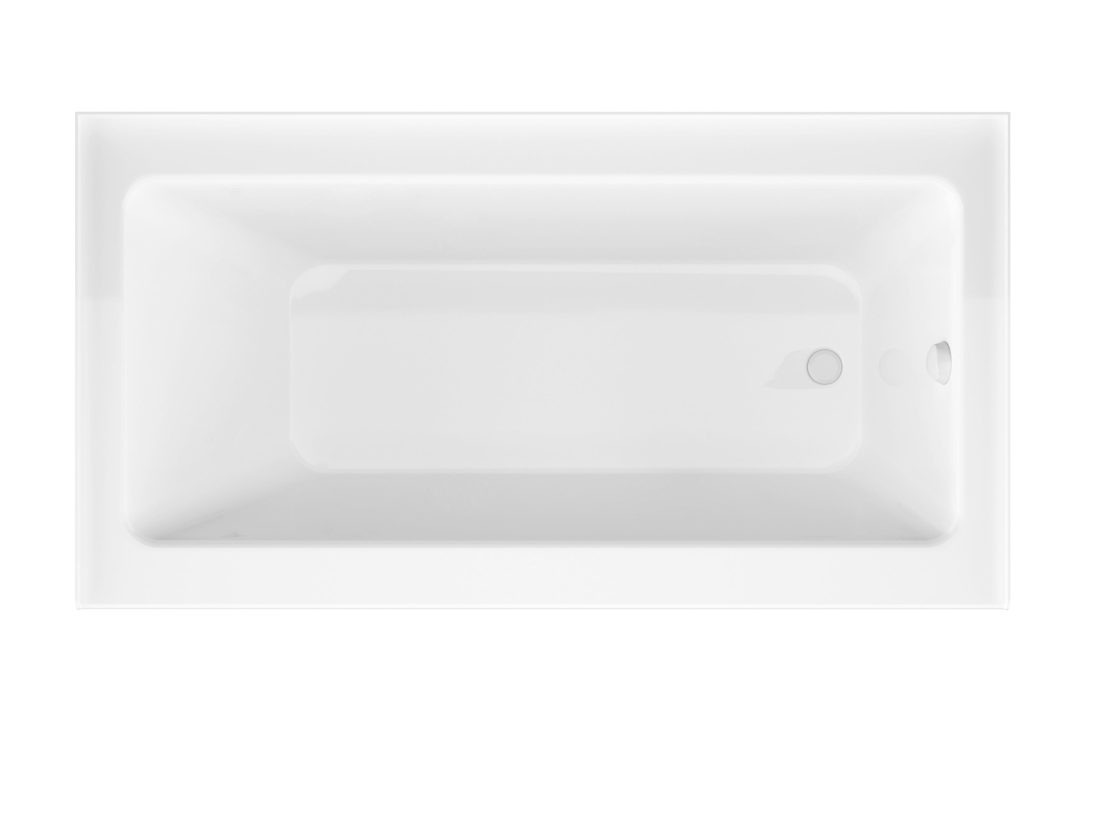Anzzi 5 ft. Acrylic Rectangle Tub in White With 34 in. x 58 in. Frameless Tub Door
