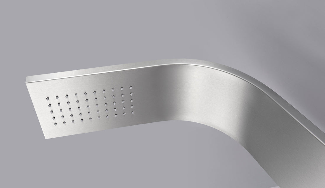 Visor 60 in. Full Body Shower Panel with Heavy Rain Shower and Spray Wand in Brushed Steel