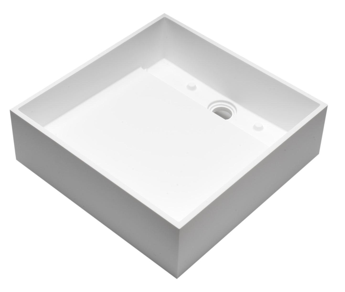 ALFI brand ABRS14S 14" Square White Matte Solid Surface Resin Sink