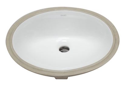 EAGO BC224 White Ceramic 18"x15" Undermount Oval Bathroom Sink