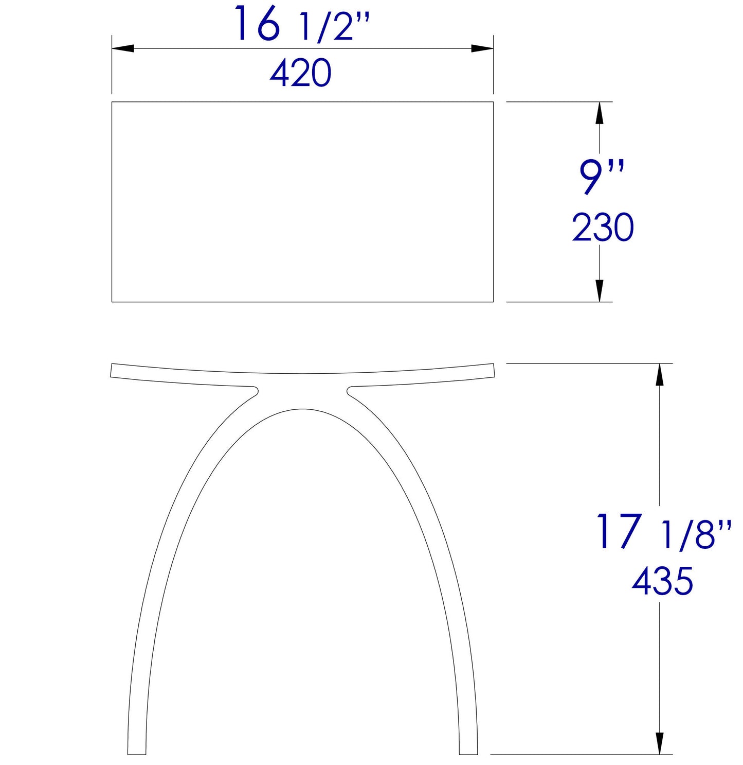 ALFI brand ABST77BM Black Matte Arched Solid Surface Resin Bathroom / Shower Stool