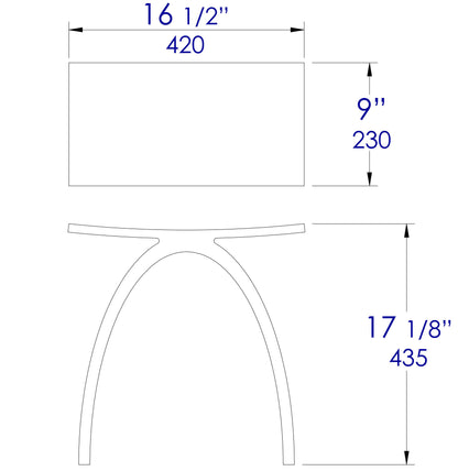 ALFI brand ABST77BM Black Matte Arched Solid Surface Resin Bathroom / Shower Stool