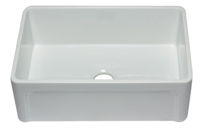 ALFI brand AB3020SB-W 30 inch White Reversible Single Fireclay Farmhouse Kitchen Sink