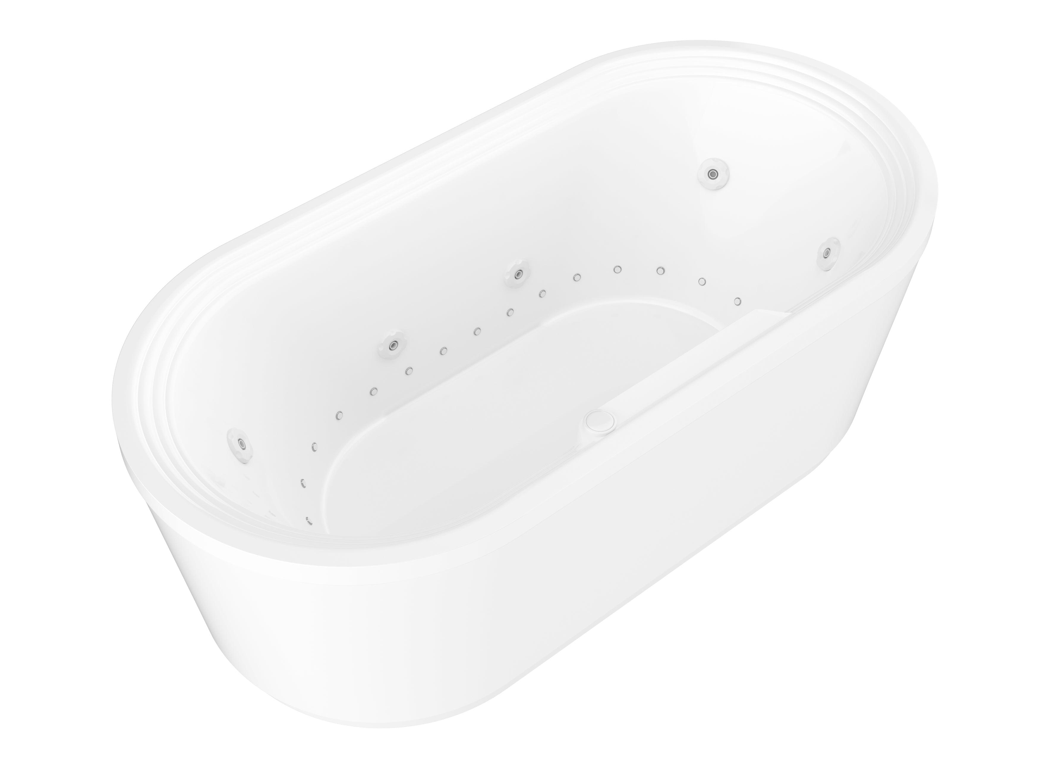 Atlantis Whirlpools Royale 34 x 67 Oval Freestanding Air & Whirlpool Water Jetted Bathtub