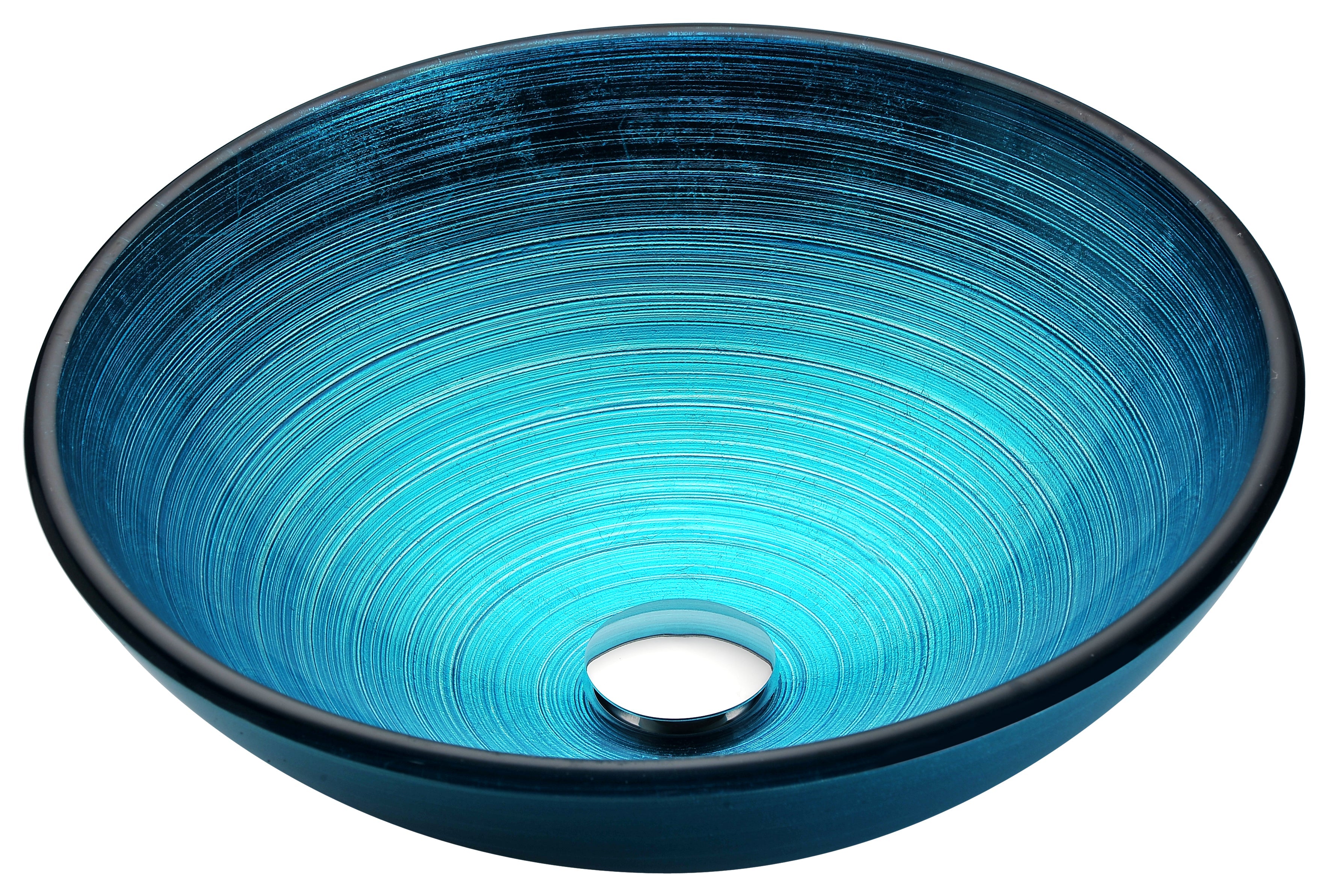Enti Series Deco-Glass Vessel Sink in Lustrous Blue