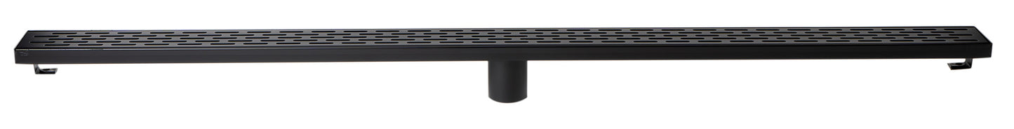 ALFI brand ABLD47C-BM 47" Black Matte Stainless Steel Linear Shower Drain with Groove Holes